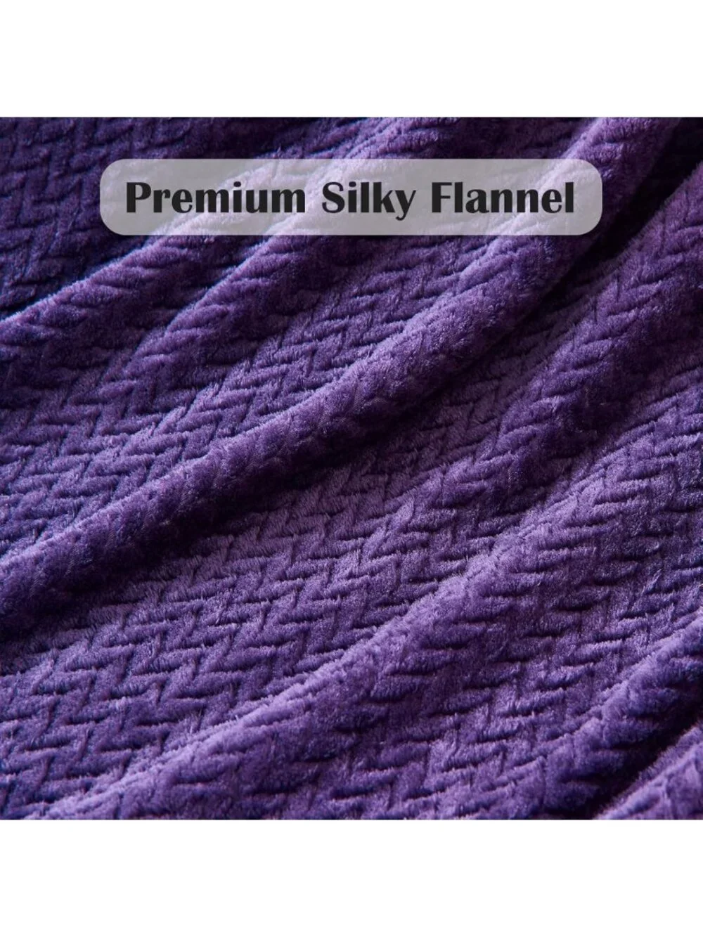 Cozy Dark Purple Soft Throw Blanket - Silky Flannel Fleece, Lightweight, All